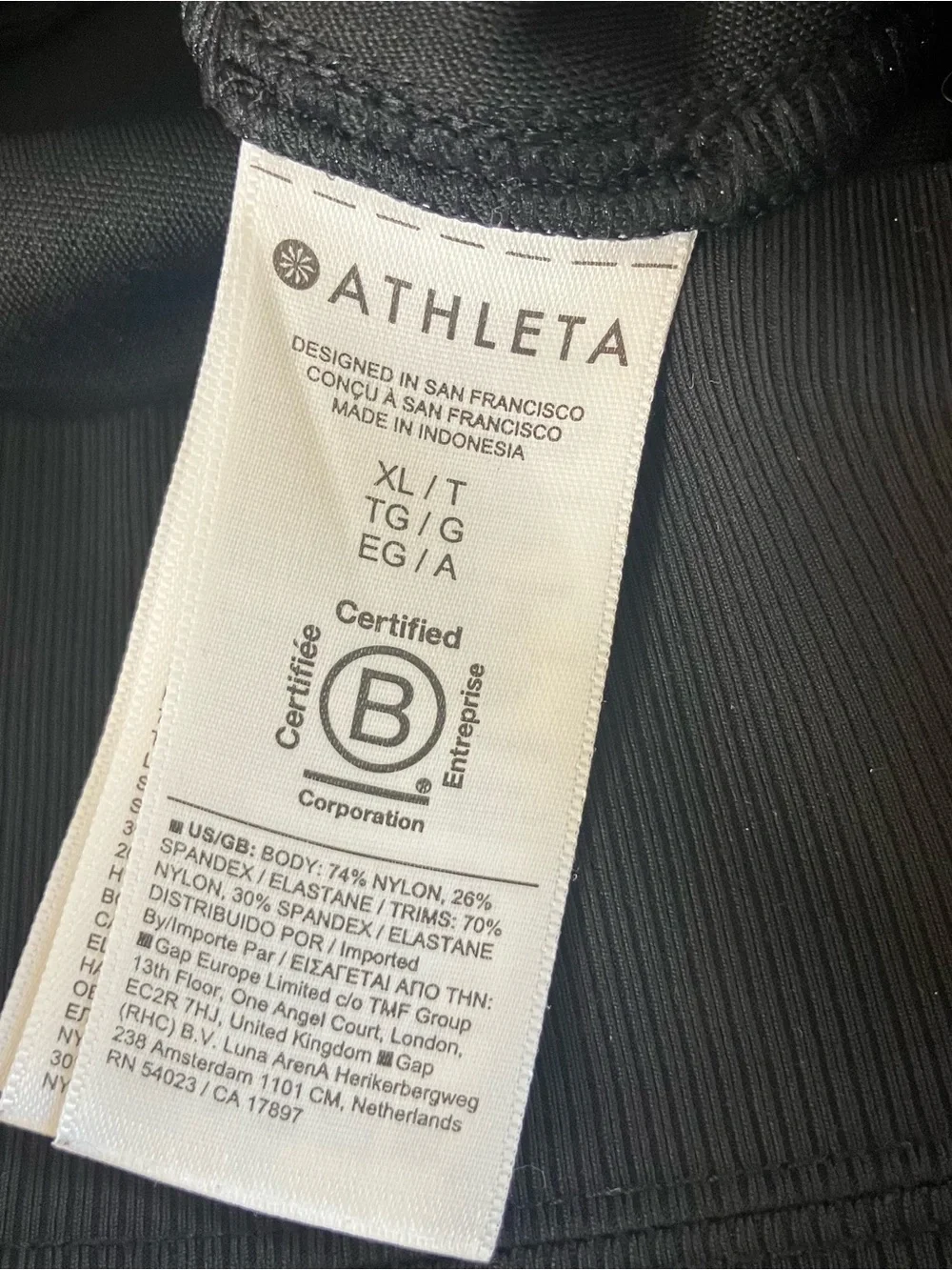 Athleta black white